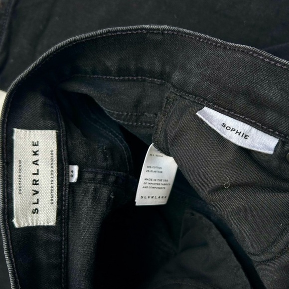 SLVRLAKE Sophie Straight Leg Jean Black Hidden Valley Wash Size 24 - Picture 8 of 9